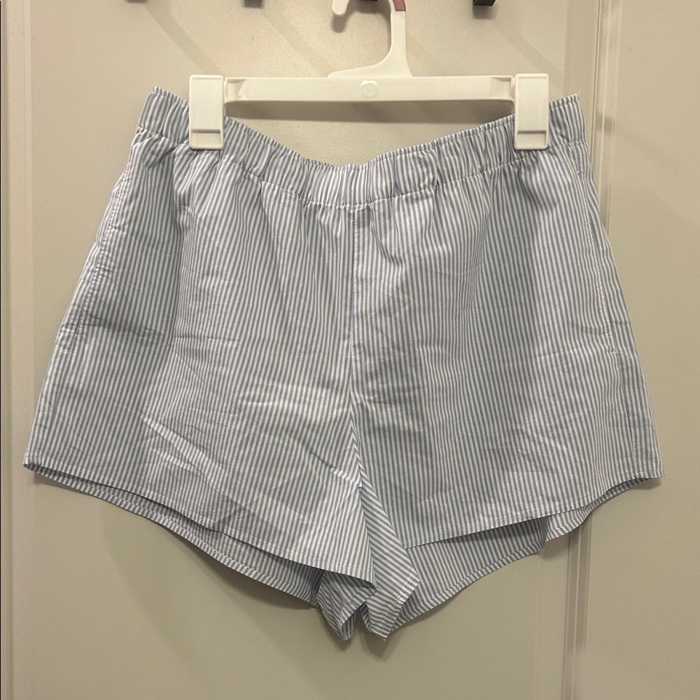 Hollister Blue Striped Pajama Shorts